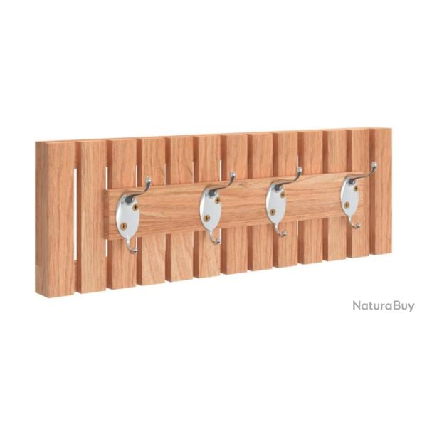 Cintre mural bois noyer massif 42x8,5x14 cm rangement �l�gant