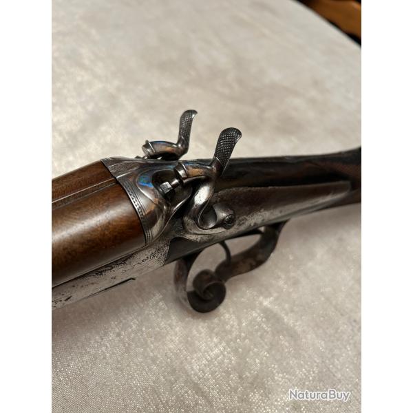 Fusil c.16/65 � chien s.lefaucheux damas