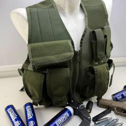 Veste tactique Olive pens&eacute;e pour votre s&eacute;curit&eacute; un pack complet pr&ecirc;t &agrave; l'emploi Home D&eacute;fense GS50