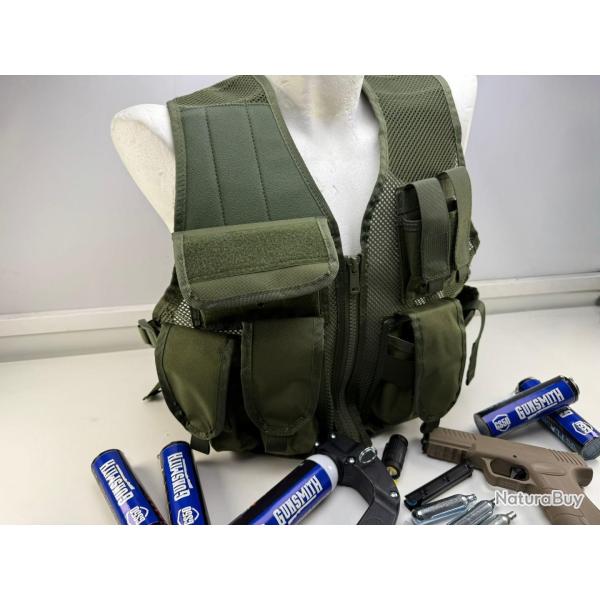 Veste tactique Olive pens�e pour votre s�curit� un pack complet pr�t � l'emploi Home D�fense GS50