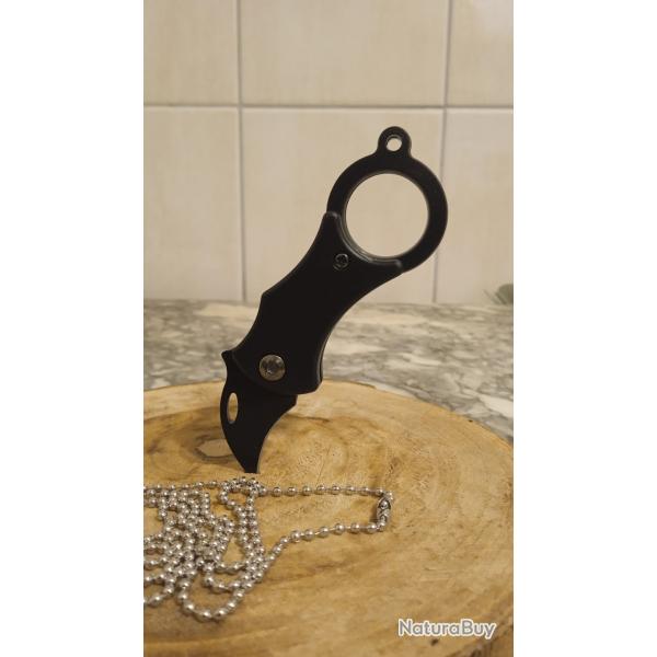 Couteau tactique doigt avec chainette neuf