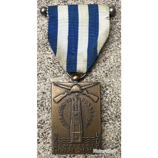 Rare M�daille Comm�morative Lib�ration de Dunkerque 1944/45