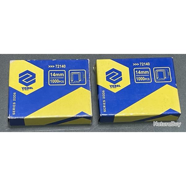 2 x 1000 agrafes de tapissier 14 mm