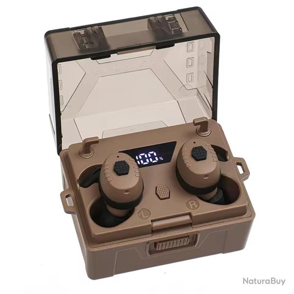 ARM NEXT E30 Tactical Electronic Earplugs Hearing Protection NRR27dB Bluetooth Khaki