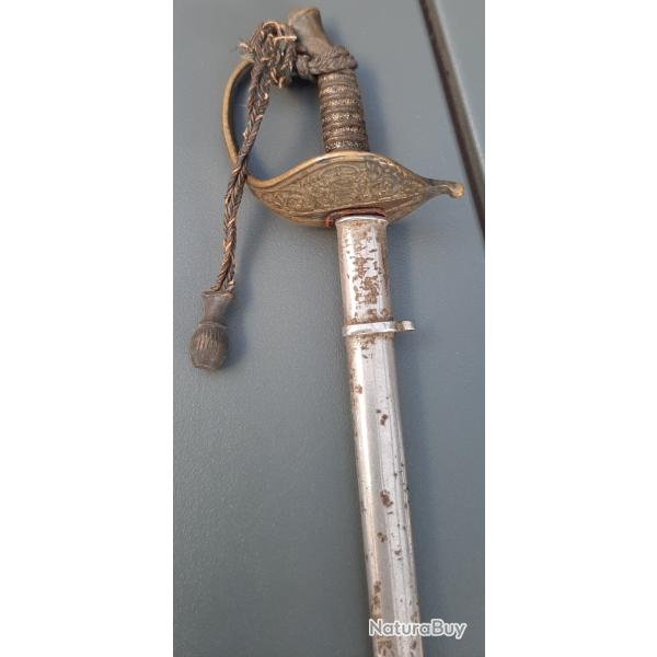 Miniature 25cm Sabre �tat Allemand pre WW1 Laiton Acier de qualit� Amoiries Bavi�re ? ORIGINAL