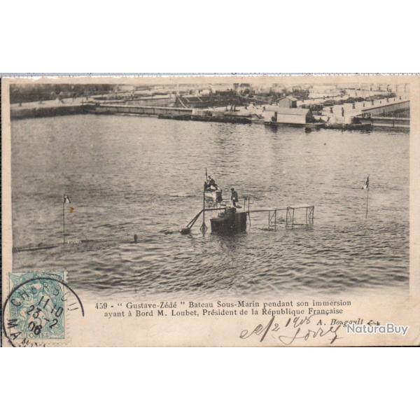 CPA - Marine de Guerre -  " Gustave - Zede " Bateau Sous - Marin  pendant son immersion N�4211
