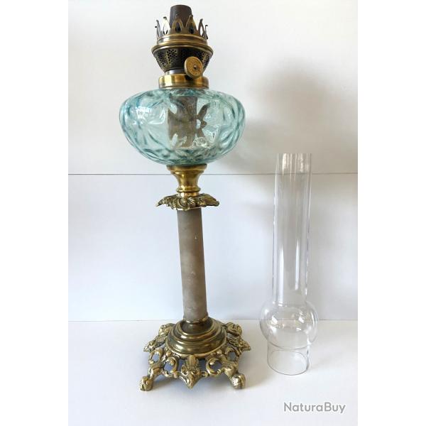 Ancienne Lampe  Ptrole Huile Krosne France 1900 "ADA" Bronze Art Nouveau