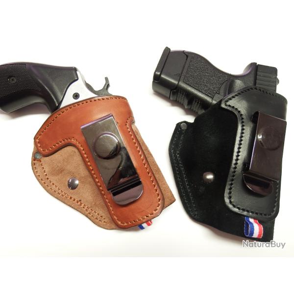 ETUI INSIDE  CLIP TOWNSEND peau souple pour REVOLVER (Entreprise Artisanale Franaise )