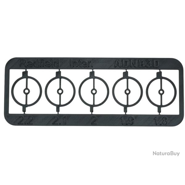 plaquette d'inserts rond pour guidon REDFIELD INTERNATIONAL   1.8/1.9/2/2.1/2.2 mm