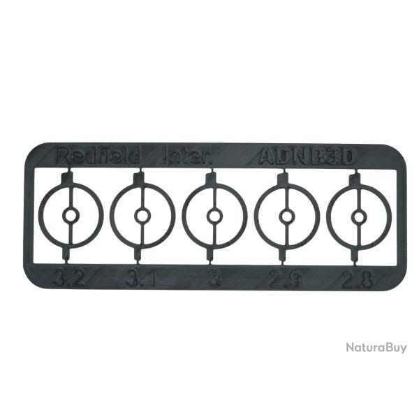 plaquette d'inserts rond pour guidon REDFIELD INTERNATIONAL   2.8/2.9/3/3.1/3.2 mm