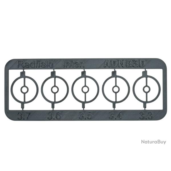 plaquette d'inserts rond pour guidon REDFIELD INTERNATIONAL   3.3/3.4/3.5/3.6/3.7 mm