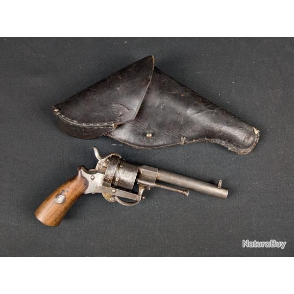 Revolver syst�me Le Faucheux officier militaire ? Bouclier prot�ge broches