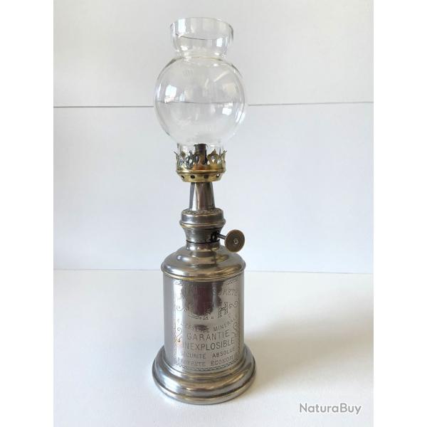 Ancienne Lampe  Essence L.F.H. Style Pigeon Art Nouveau 1900 Laiton Nickel