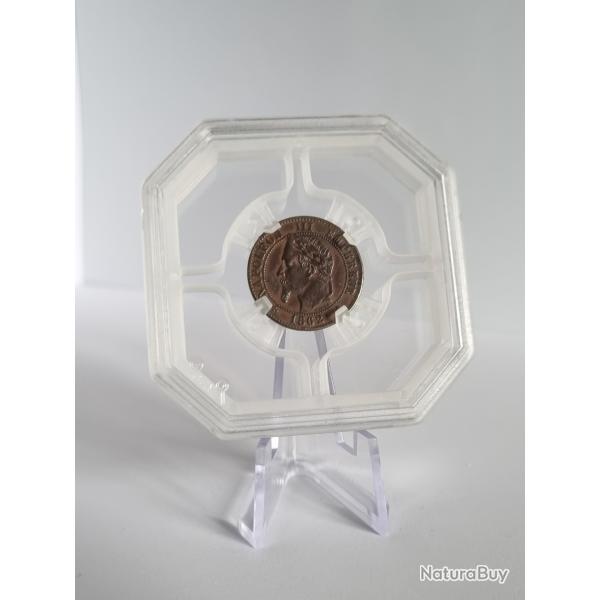 Superbe Deux Centimes 1862 BB Napol�on III ( 3 ) Strasbourg Sous Coque GENI , 2 Centimes