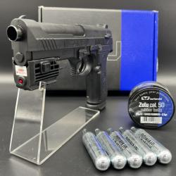 Mega Promo - Pack laser pistolet de d&eacute;fense ultra puissant LTL Alfa calibre 50 (CO2 + Munitions X50)