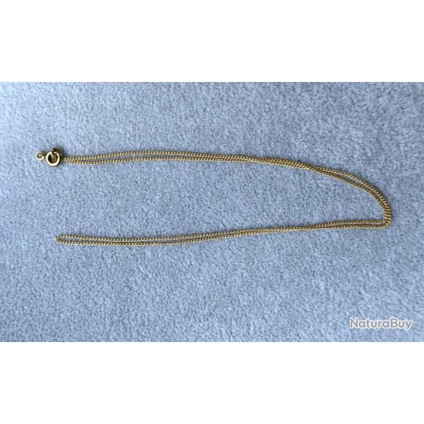 Fine chaine or jaune 18 carats - 44 cm - collier maille gourmette