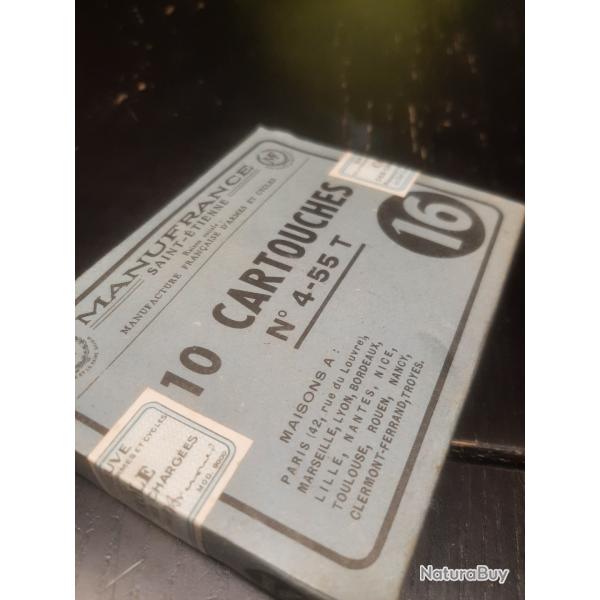 Cartouche cal 16 plomb n 4 manufrance