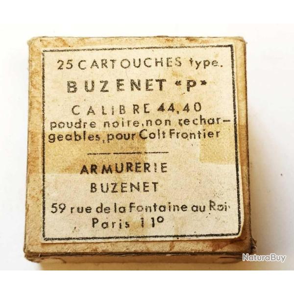 BOITE 21 CARTOUCHES CALIBRE 44 / 40 WINCHESTER 44WCF MUNITIONS COLT FRONTIER POUDRE NOIRE DOUILLES P