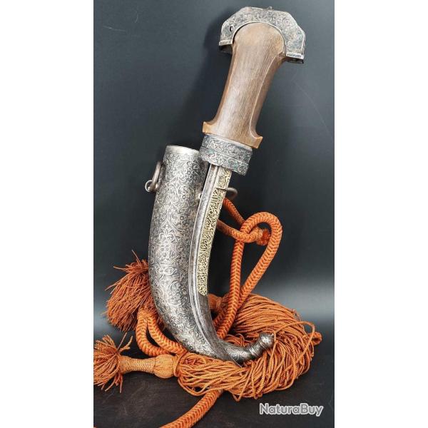 POIGNARD MAROCAIN XVIII KHENDJER EN VERMEIL - GRIFFE DE LION DE LA GARDE NOIRE DES SULTANS Collecti