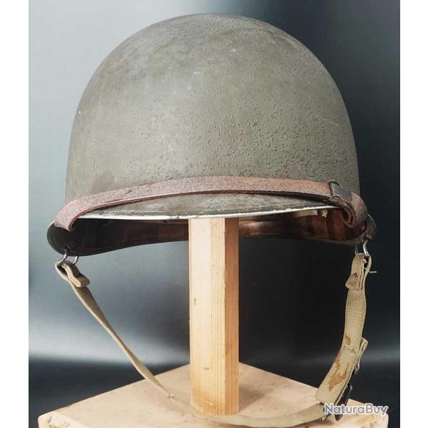 CASQUE US Modle M1 A1 LIBERATION CHAUMES EN BRIE 1944 SEINE ET MARNE - USA WW2 Trs bon  2eme GM U.