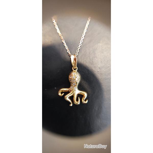 Pendentif pieuvre OR 18k et brillants
