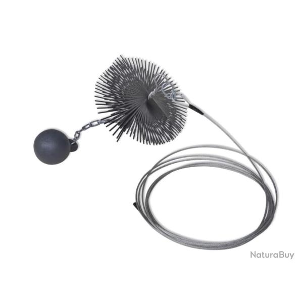 Brosse chemine ronde acier diamtre 25 cm avec fil et balle