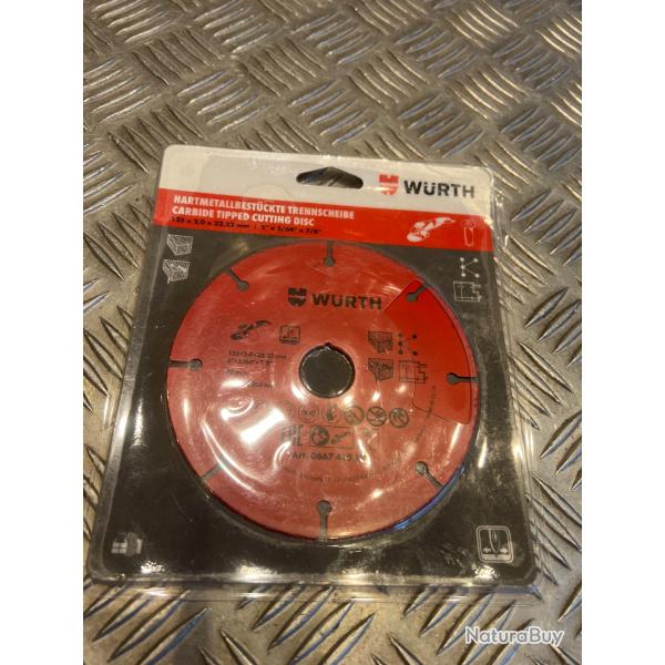 wurth disque tron�onnage carbure hm equipe 125mm Flexible 2,0 x 125 x 22,2 neuf