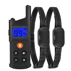 2 Colliers Dressage Chien T&eacute;l&eacute;commande 3 modes Bip Vibration Stimulation Rechargeables &Eacute;tanches