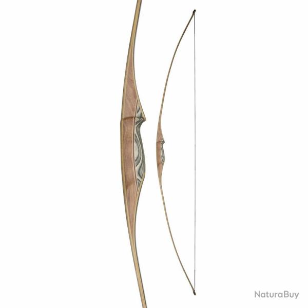 Longbow Osprey Black 68" 40lb Arc - White Feather