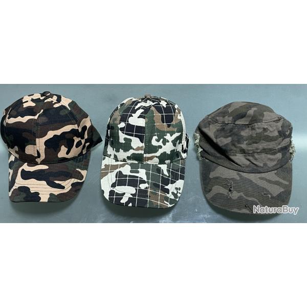 3 CASQUETTES CAMOUFLAGE