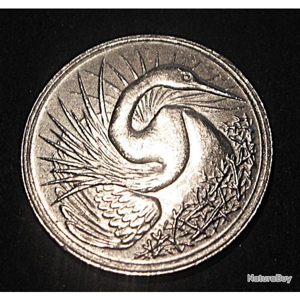 Singapour piece de 5 cents 1977 superbe
