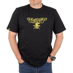 T-Shirt Black Cat Distressed Logo - Noir M