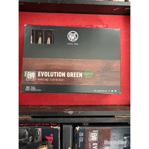 2 boites de Balle calibre 9,3x64 RWS �volution Green