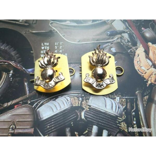 Arm�e Britannique-Lot de deux insignes de col de veste royal engineers  4a.