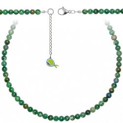 Collier en fuchsite verte - Perles rondes 6 mm - 70 cm