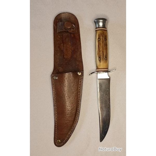 Ancien couteau de chasse fabrication ETAT manche en corne