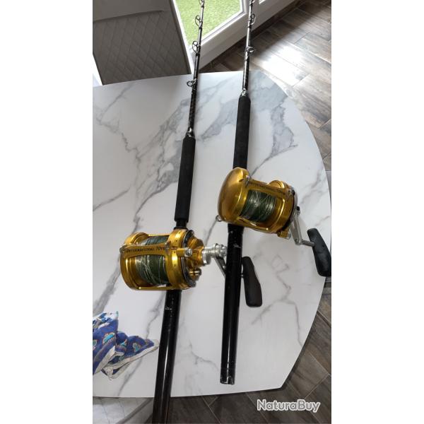 Ensemble canne � thon sunset baroudeur 130lbs et moulinets Penn international 70