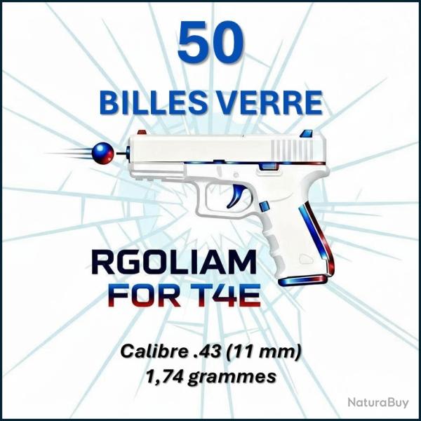 Lot 50 Billes en verre 11 mm (.43) pour UMAREX T4E - Pr�cision & Impact