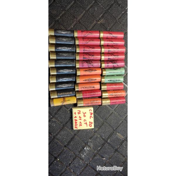cartouche manufacturees de calibre 20 lot de 40 cartouches
