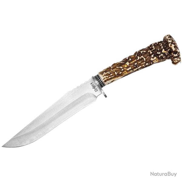 Couteau BSH N-191B - manche en imitation corne tr�s �l�gant (21 cm) - pour la chasse/collection