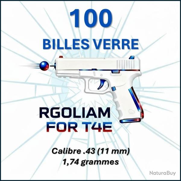 Lot 100 Billes en verre 11 mm (.43) pour UMAREX T4E - Pr�cision & Impact