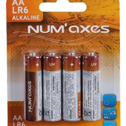 NUM'AXES - Blister 4 piles AA LR06 alcalines 1,5 V