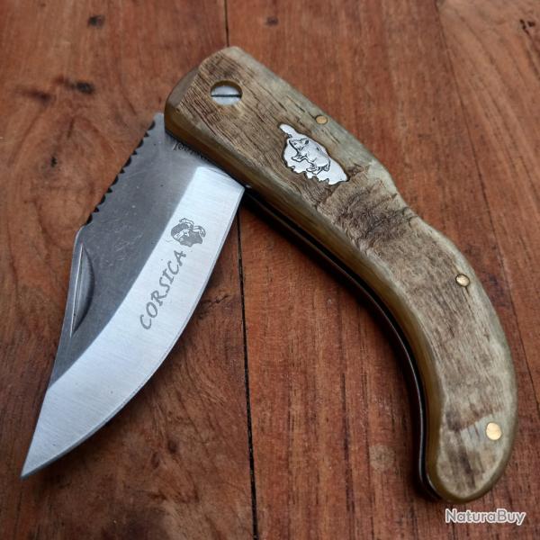 Joli Couteau CORSICA BERGER Manche en Corne de Blier