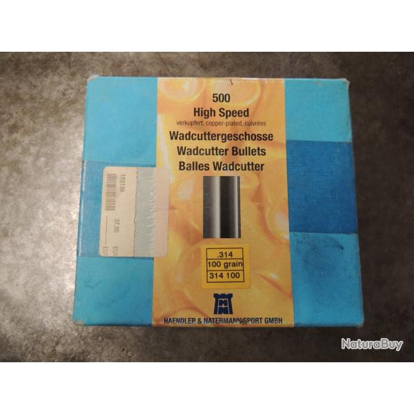 ogives WADCUTTER de marque HAENDLER et NATREMANN calibre 32 SW boite de 500