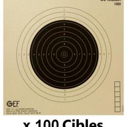 Cibles carabine 50 m&egrave;tres non num&eacute;rot&eacute;es ISSF GEF par 100