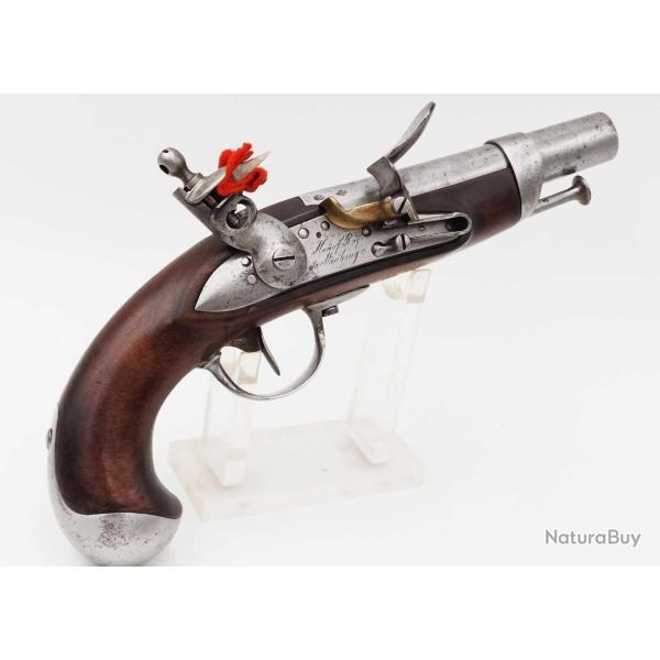 PISTOLET DE GENDARMERIE MODELE 1816 A SILEX MANUFACTURE ROYALE MAUBEUGE 1821 - FRANCE RESTAURATION F