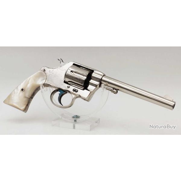 REVOLVER COLT MODLE 1889 NAVY CALIBRE 38 LONG COLT FINITION LUXE NICKEL ET NACRE 1891 - USA XIX Tr