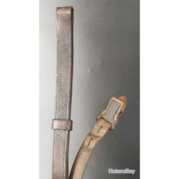 BRETELLE 98K CARABINE MAUSER K98 CUIR A QUADRILLAGE - ALLEMANGE WW2