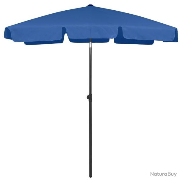 Parasol de plage bleu azur� 180x120 cm