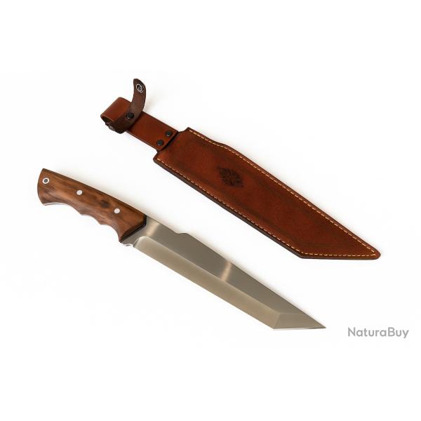 Couteau Tanto 35cm LFF acier X46Cr13 poli effet miroir